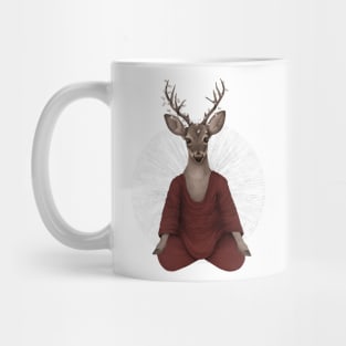 meditating deer - red Mug